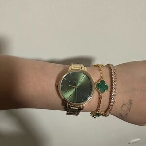 Nine West Gold and Green Women's Watch